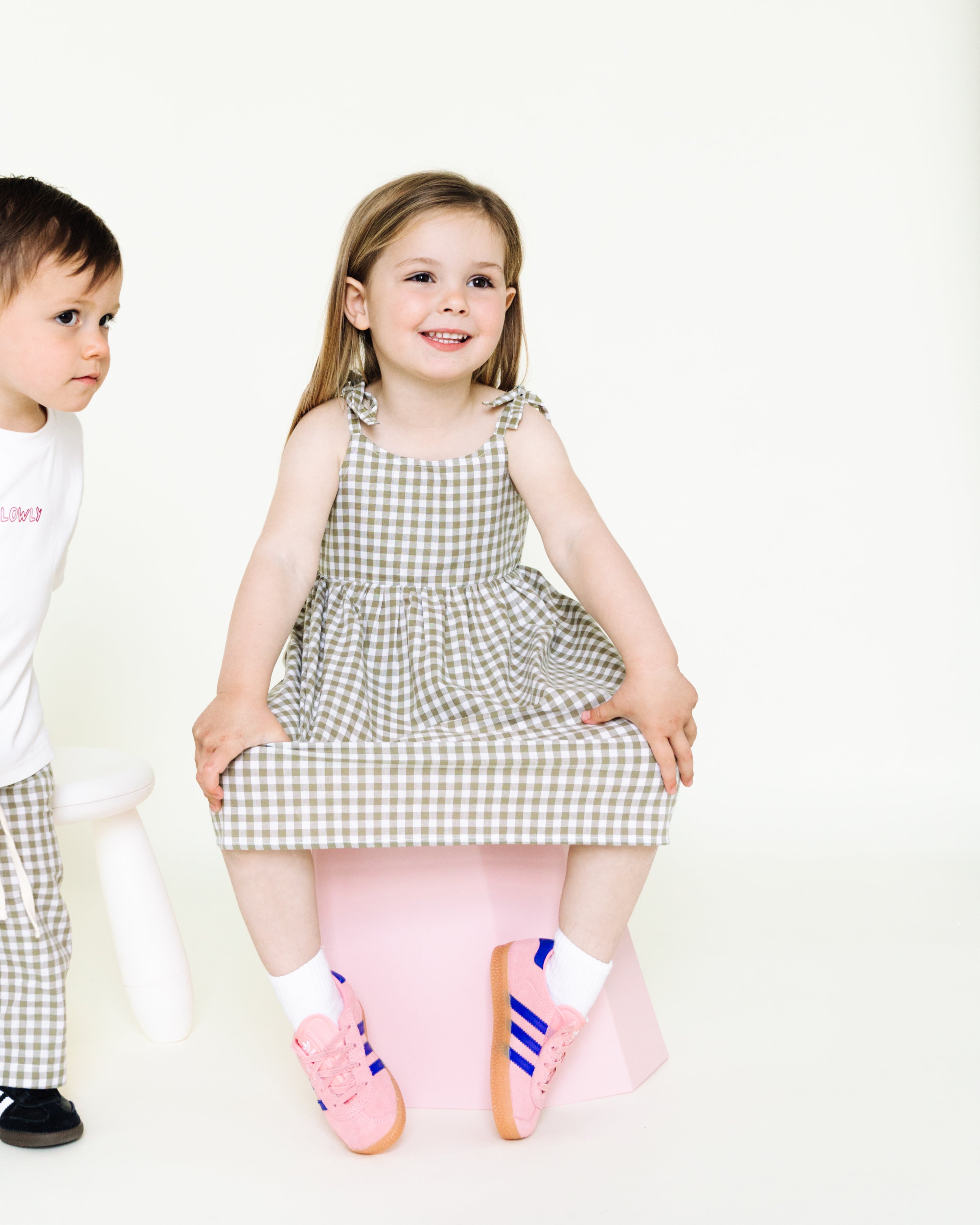 Ria Dress - Matcha Check