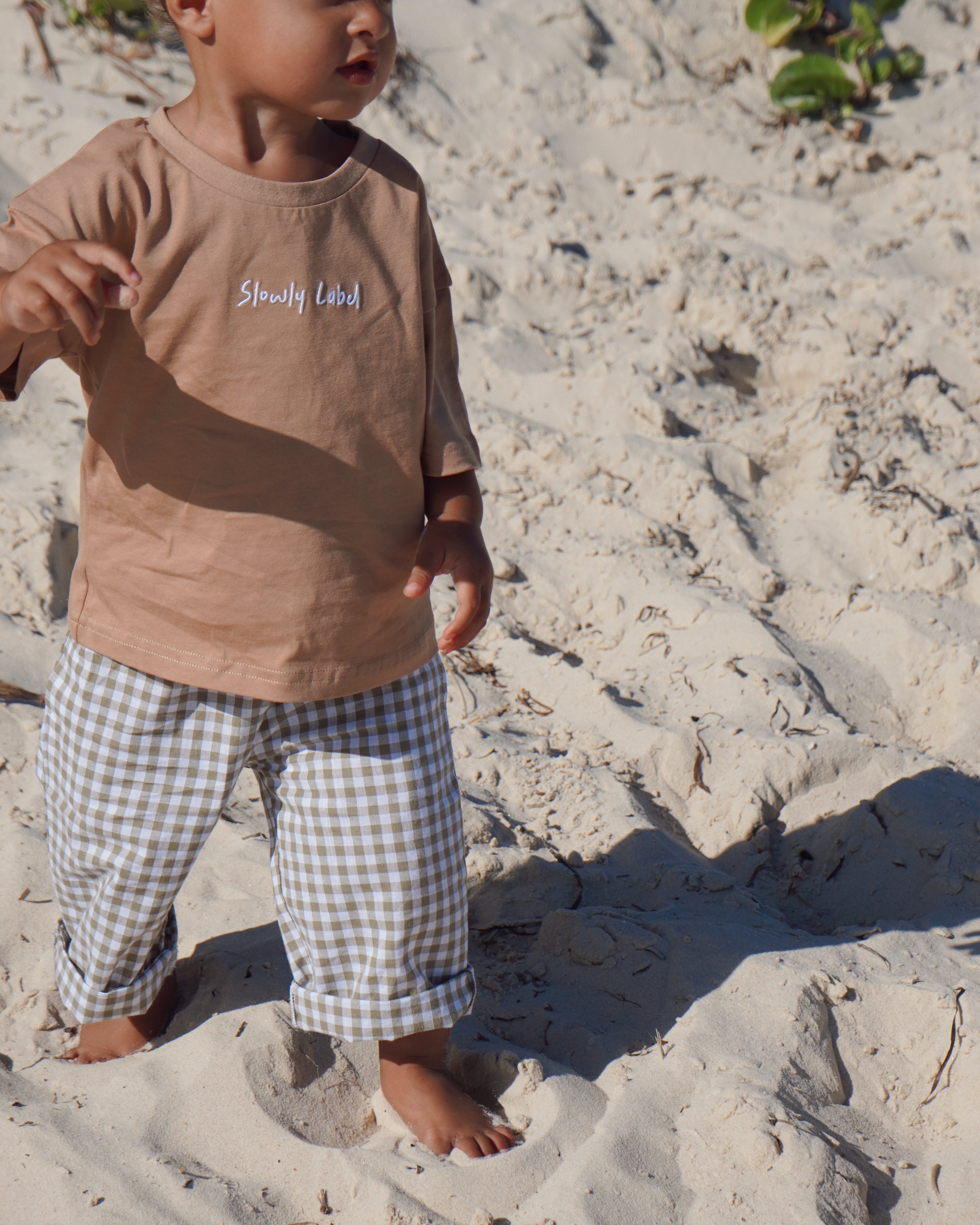 Slowly Logo Tee - Cinnamon